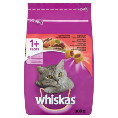 WHISKAS MACSKAELEDEL SZÁRAZ MARHA 300G