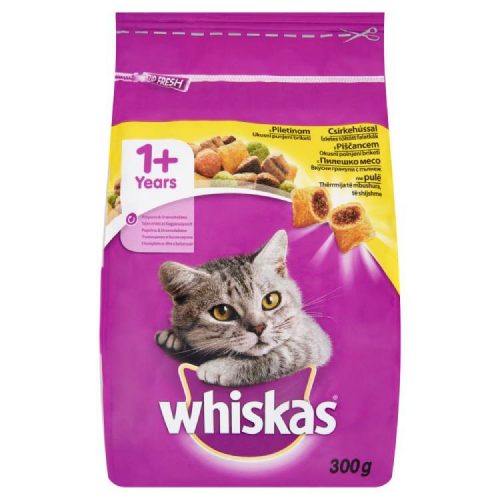 WHISKAS MACSKAELEDEL SZÁRAZ CSIRKE 300G