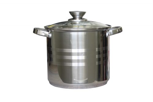 INOX FAZÉK ÜVEG FEDŐVEL 18CM 4.3L 1DB