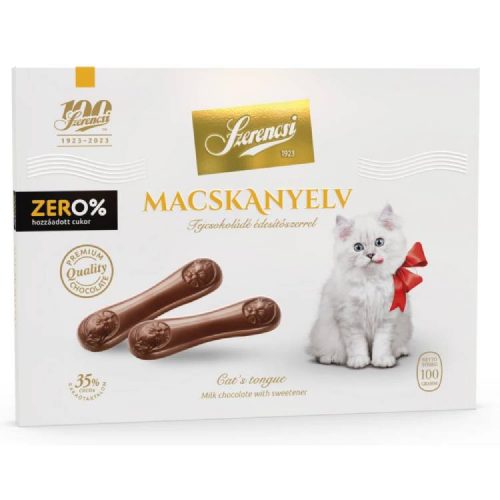 SZERENCSI MACSKANYELV ZERO TEJCSOKIS 100G