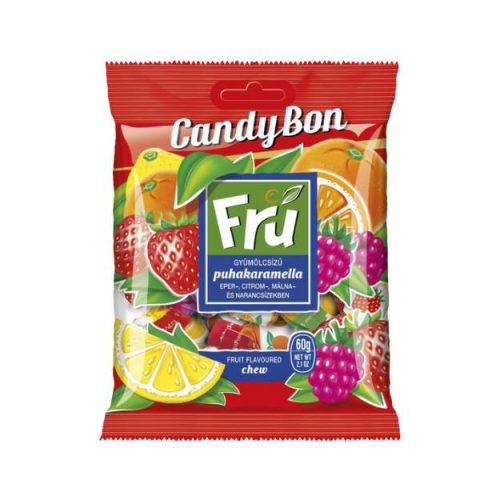 CANDY BON FRU PUHAKARAMELLA EPER-MÁLNA 60G