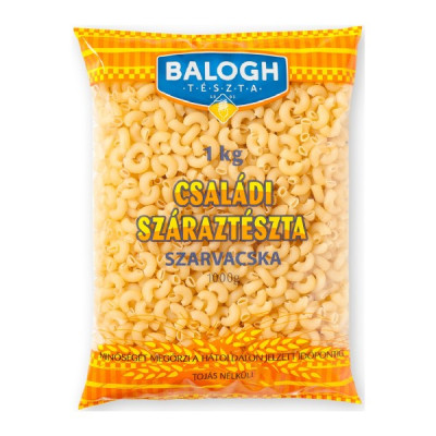 BALOGH CSALÁDI TÉSZTA SZARVACSKA TOJÁS NÉLKÜLI 1KG