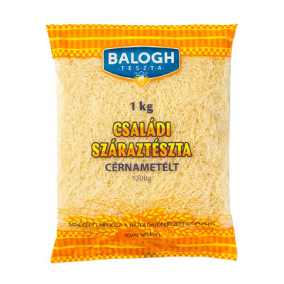 BALOGH CSALÁDI TÉSZTA CÉRNAMETÉLT TOJÁS NÉLKÜLI 1KG