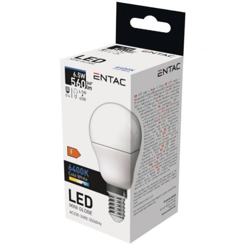 ENTAC IZZÓ LED MINI GLOBE 6,5W CW E14 6400K 1DB