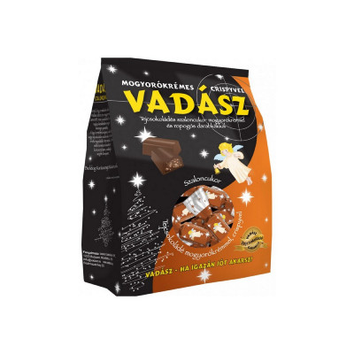 (KAR) VADÁSZ SZALONCUKOR MOGYORÓKRÉM-CRISPY TEJCSOKOLÁDÉ 350G