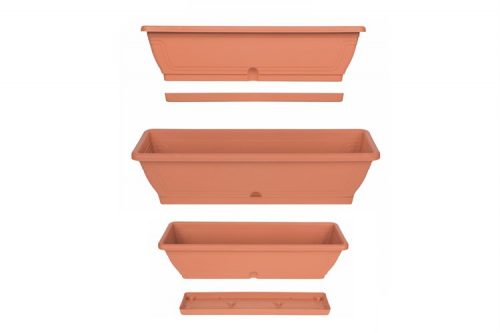 VIRÁGLÁDA+ALÁTÉT TERRACOTTA 60CM 11L 1DB