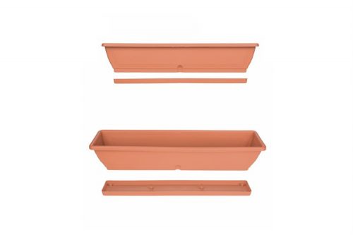 VIRÁGLÁDA+ALÁTÉT TERRACOTTA 80CM 16L 1DB