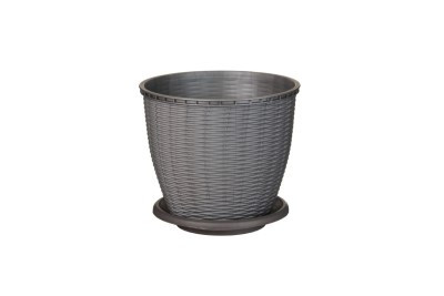 CSERÉP+ALÁTÉT RATTAN SZÜRKE 6L 1DB