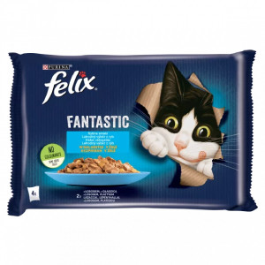 FELIX FANTASTIC MACSKAELEDEL LAZAC LEPÉNYHAL ASZPIKBAN 4X85G