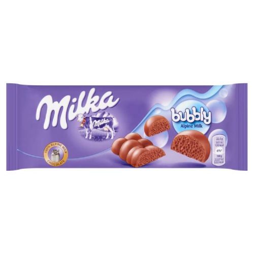 MILKA TÁBLÁS CSOKOLÁDÉ BUBBLY TEJCSOKOLÁDÉ 90G