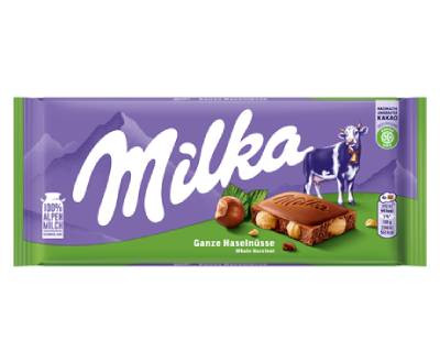 MILKA TÁBLÁS CSOKOLÁDÉ EGÉSZ MOGYORÓS 100G