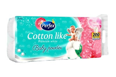 PERFEX COTTON LIKE WC PAPÍR 3 RÉTEG BABY POWDER 10TEK