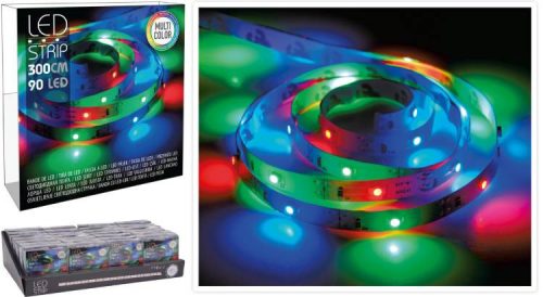 (KAR) KARÁCSONYI LED CSÍK ELEMES 90LED 3M MULTICOLOR 1DB