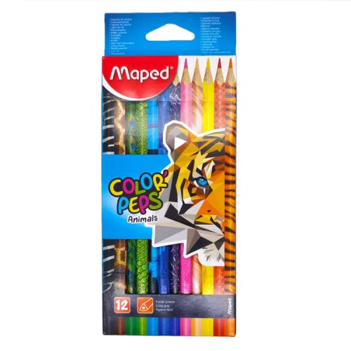 MAPED COLOR PEPS ANIMAL SZÍNESCERUZA HÁROMSZÖGLETŰ 12SZÍN 1CS