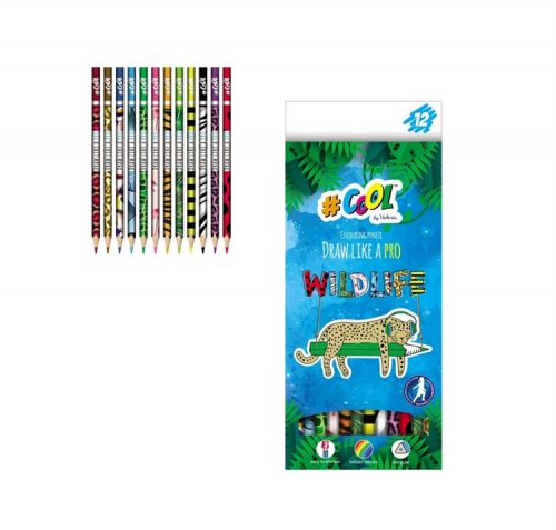 COOL BY VICTORIA SZÍNES CERUZA HÁROMSZÖGLETŰ WILD LIFE 12 SZÍN 1CS