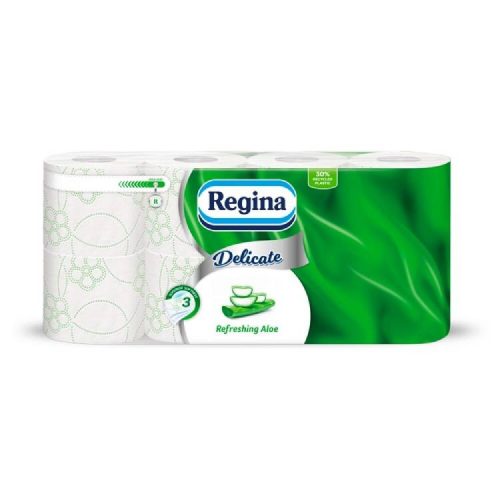 REGINA DELICATE WC PAPÍR REFRESHING ALOE 3RÉTEGŰ 8TEKERCSES