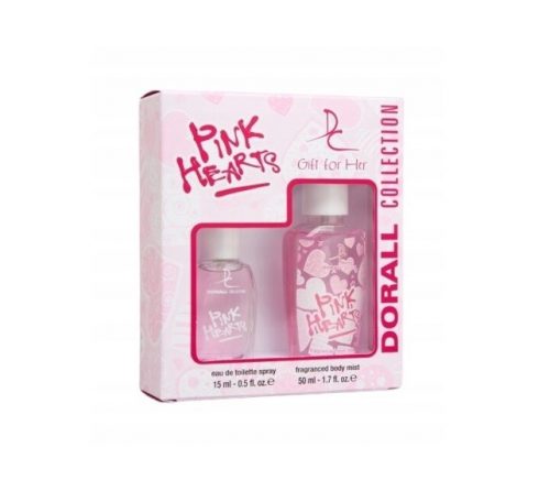 DORALL DÍSZDOBOZ NŐI PINK HEARTS 15ML EDP+50ML TESTPERMET 1CS