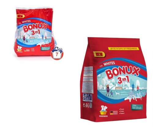 BONUX MOSÓPOR 3IN1 KÉZI WHITE 7M ICE FRESH ZACSKÓS 400G