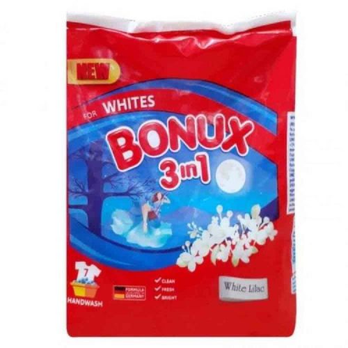 BONUX MOSÓPOR 3IN1 KÉZI WHITE 7M LILAC ZACSKÓS 400G