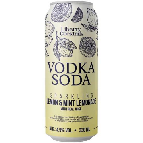 LIBERTY COCKTAILS VODKA SODA LEMON MINT LEMONADE DOB.4,9% 330ML