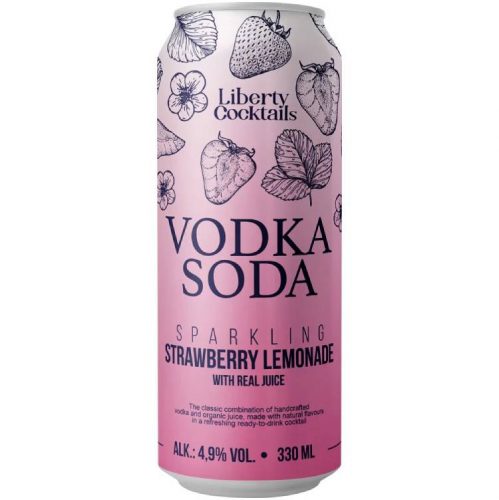 LIBERTY COCKTAILS VODKA SODA STRAWBERRY LEMONADE DOB.4,9% 330ML