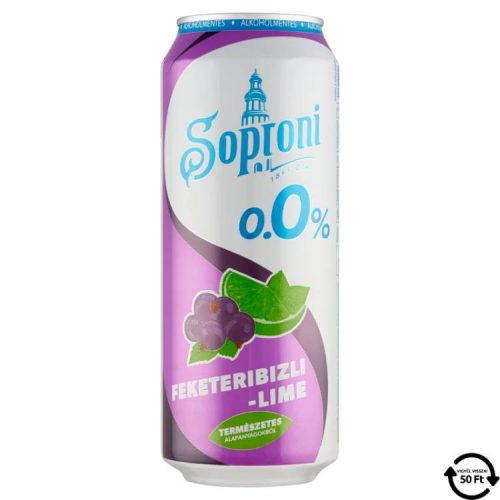 SOPRONI RADLER SÖR RIBIZLI-LIME DOBOZOS 0% DRS 500ML