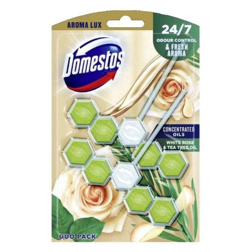 DOMESTOS AROMA LUX WC RÚD WHITE ROSE & TEA TREE OIL 2X55G