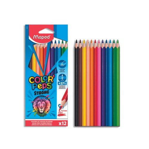 MAPED COLOR PEPS STRONG SZÍNES CERUZA HÁROMSZÖGLETŰ 12 SZÍN IMA862712 1CS