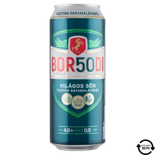 BORSODI SÖR VILÁGOS DOBOZOS 4,5% DRS 500ML