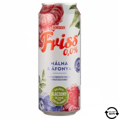 BORSODI FRISS SÖR MÁLNA-ÁFONYA DOBOZOS 0% DRS 500ML