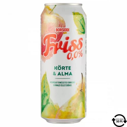 BORSODI FRISS SÖR KÖRTE-ALMA DOBOZOS 0% DRS 500ML