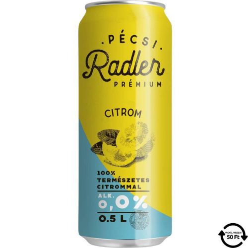 PÉCSI SÖRFŐZDE RADLER CITROM DOBOZ 0% DRS 500ML