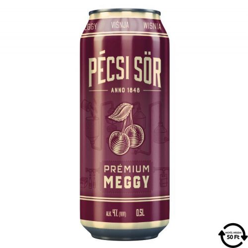 PÉCSI PRÉMIUM SÖR MEGGY DOBOZOS 4% DRS 500ML