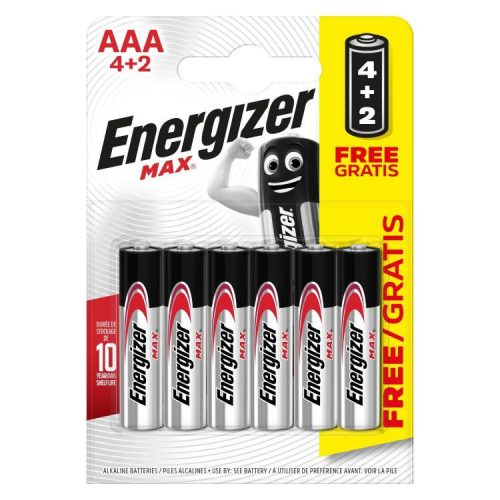 ENERGIZER ELEM MAX MIKRO AAA 4+2DB