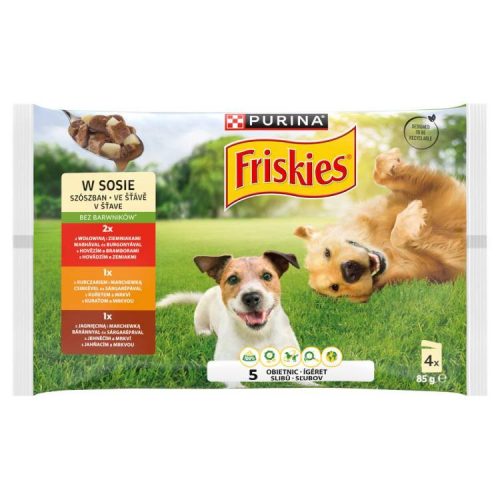 FRISKIES KUTYAELEDEL NEDVES SZÓSZÓS VÁLOGATÁS 4X85G