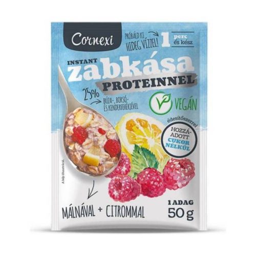 CORNEXI ZABKÁSA PROTEINES HOZZÁADOTT CUKOR NÉLKÜL MÁLNA CITROM 55G