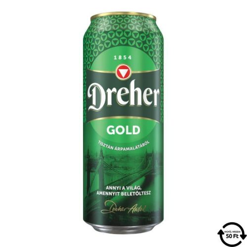 DREHER GOLD SÖR VILÁGOS DOBOZOS 5% DRS 500ML